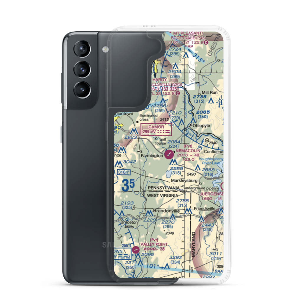 Nemacolin Airport (PA88) VFR Sectional Samsung Case Samsung Galaxy S21 model shown