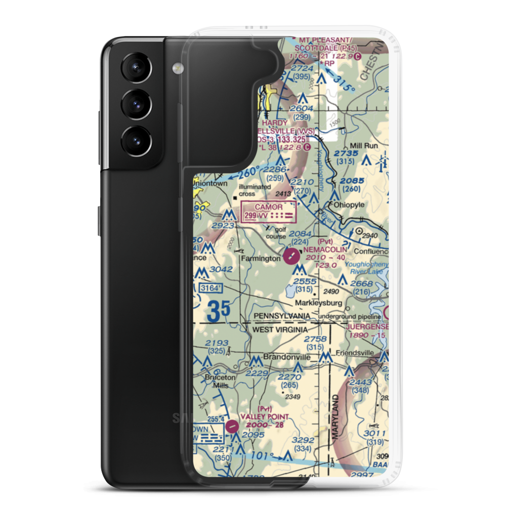 Nemacolin Airport (PA88) VFR Sectional Samsung Case Samsung Galaxy S21 Plus model shown