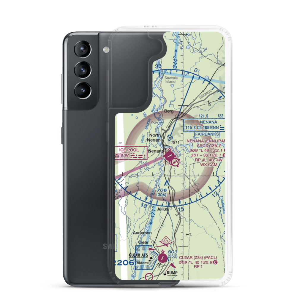Nenana Municipal Airport (ENN) VFR Sectional Samsung Case Samsung Galaxy S21 model shown
