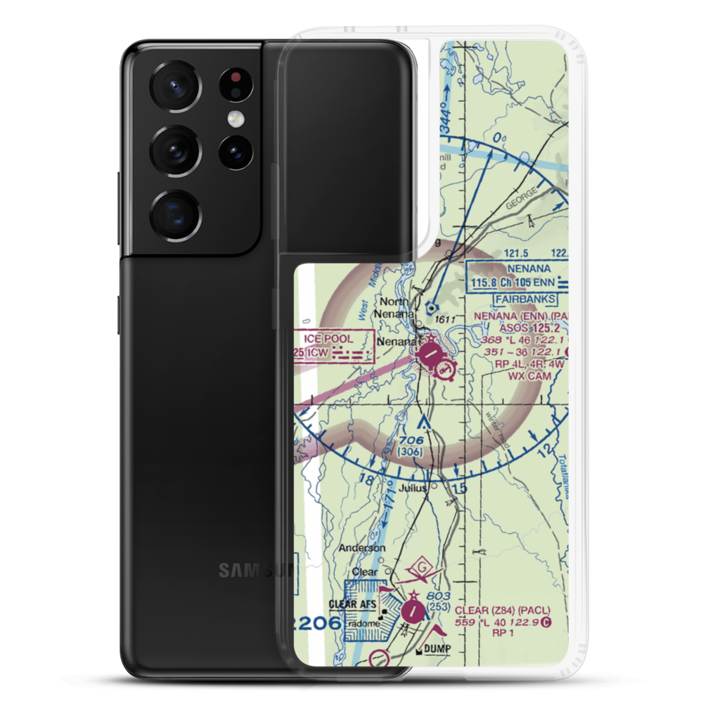 Nenana Municipal Airport (ENN) VFR Sectional Samsung Case Samsung Galaxy S21 Ultra model shown