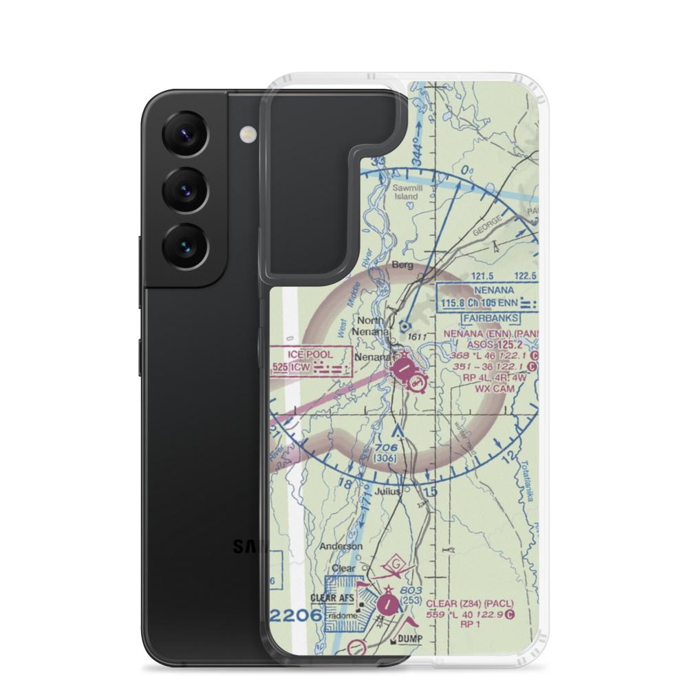 Nenana Municipal Airport (ENN) VFR Sectional Samsung Case Samsung Galaxy S22 model shown