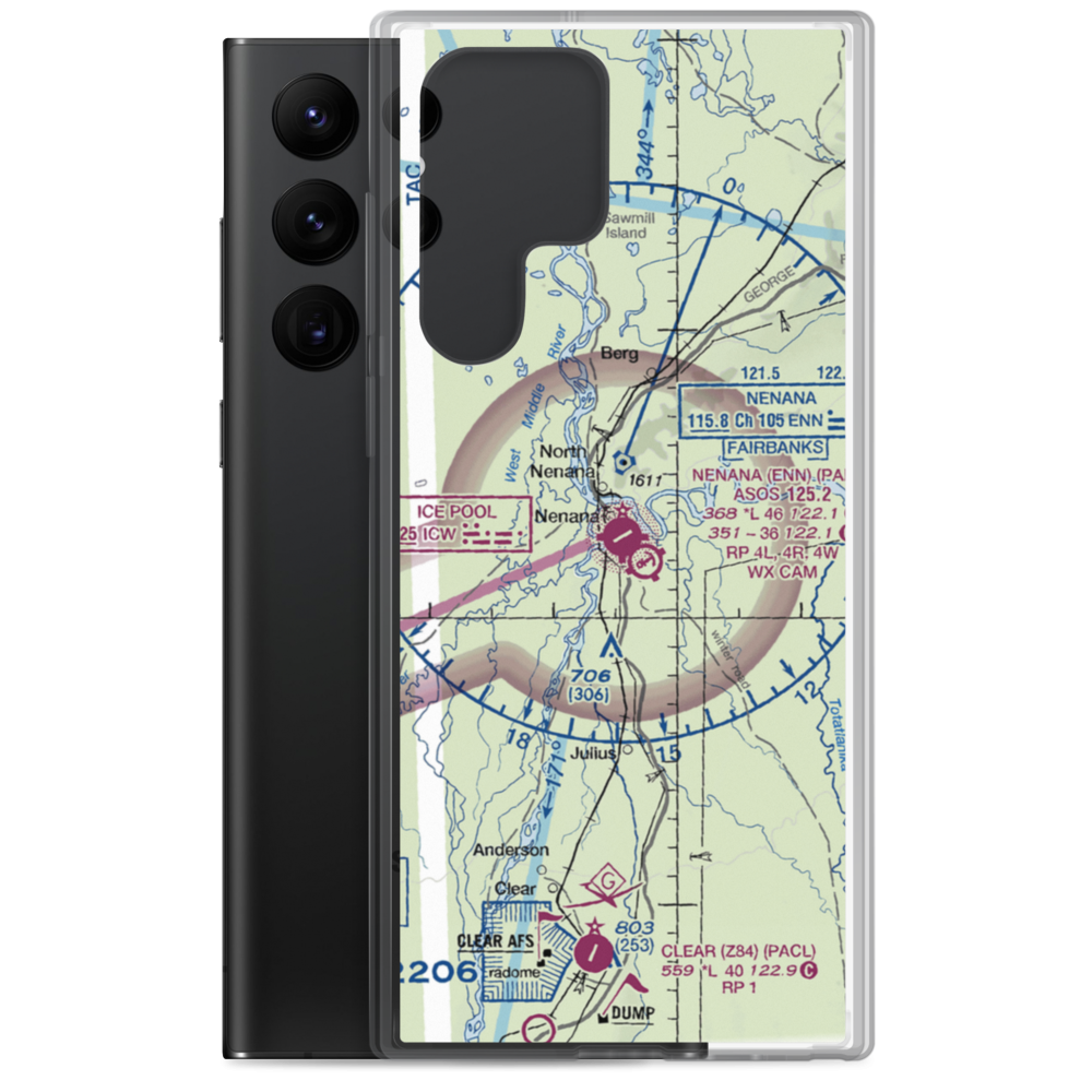Nenana Municipal Airport (ENN) VFR Sectional Samsung Case Samsung Galaxy S22 Ultra model shown