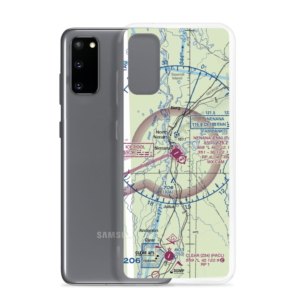 Nenana Municipal Airport (ENN) VFR Sectional Samsung Case Samsung Galaxy S20 model shown