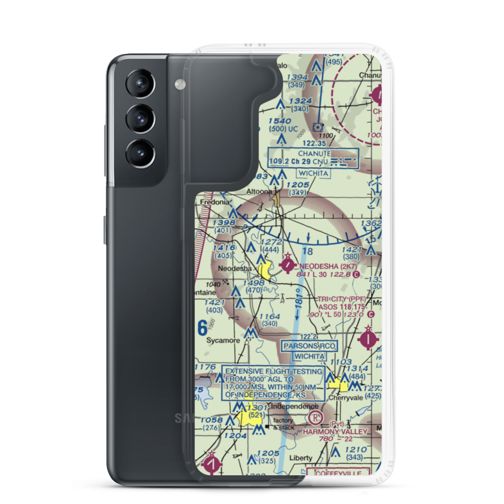 Neodesha Municipal Airport (2K7) VFR Sectional Samsung Case Samsung Galaxy S21 model shown