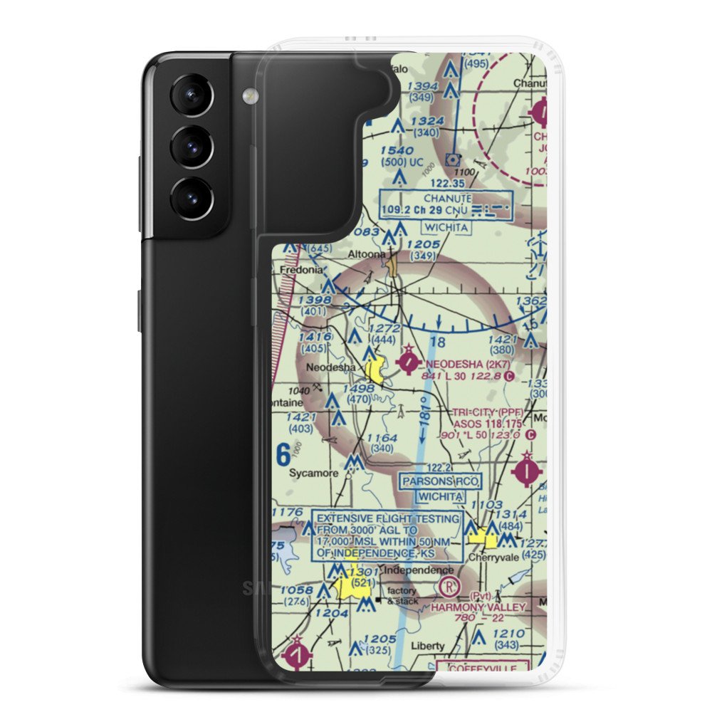 Neodesha Municipal Airport (2K7) VFR Sectional Samsung Case Samsung Galaxy S21 Plus model shown
