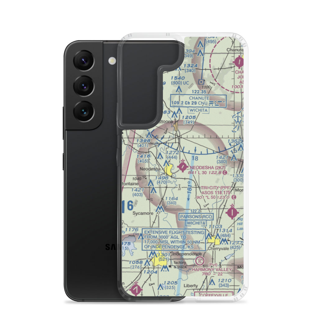 Neodesha Municipal Airport (2K7) VFR Sectional Samsung Case Samsung Galaxy S22 model shown