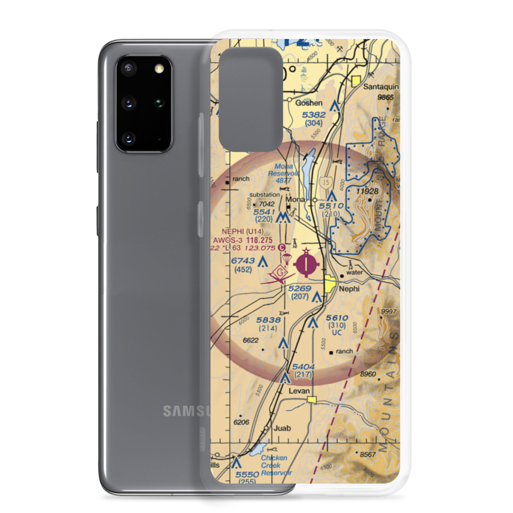 Nephi Municipal Airport (U14) VFR Sectional Samsung Case Samsung Galaxy S20 Plus model shown