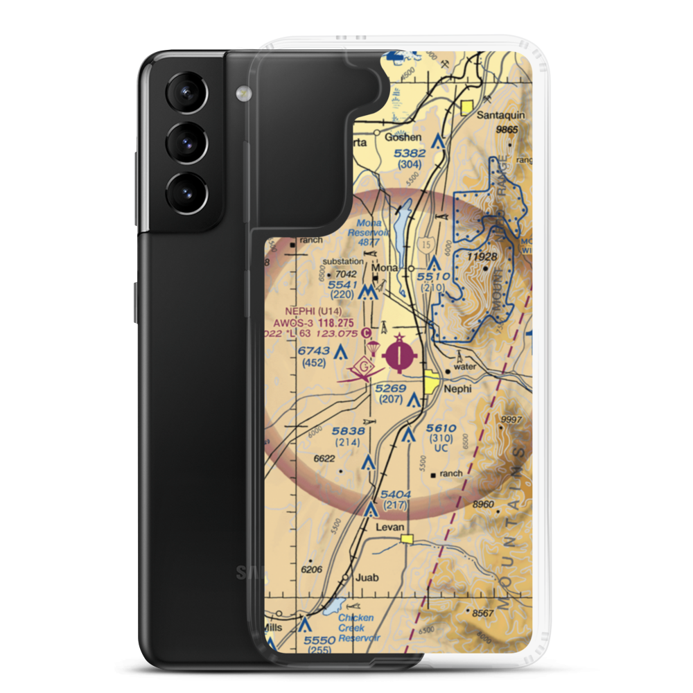 Nephi Municipal Airport (U14) VFR Sectional Samsung Case Samsung Galaxy S21 Plus model shown