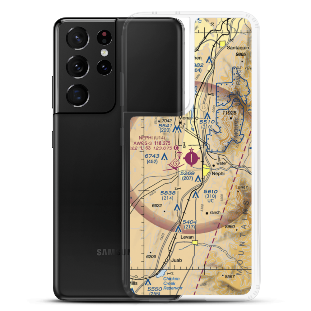 Nephi Municipal Airport (U14) VFR Sectional Samsung Case Samsung Galaxy S21 Ultra model shown
