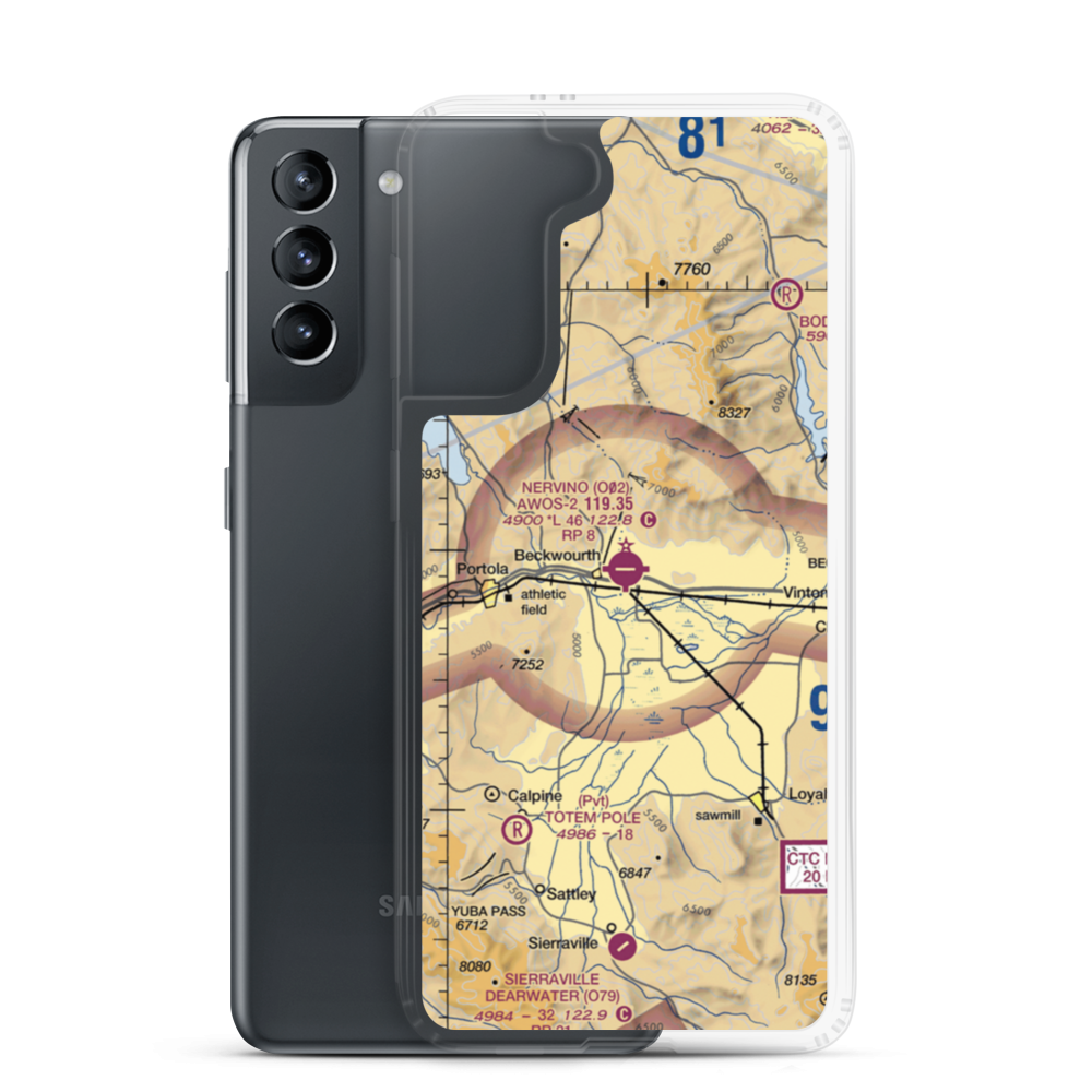 Nervino Airport (O02) VFR Sectional Samsung Case Samsung Galaxy S21 model shown
