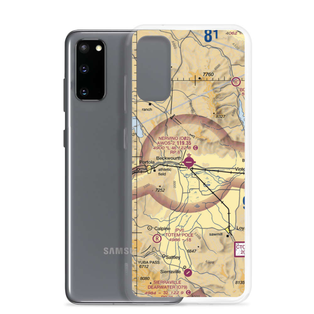 Nervino Airport (O02) VFR Sectional Samsung Case Samsung Galaxy S20 model shown