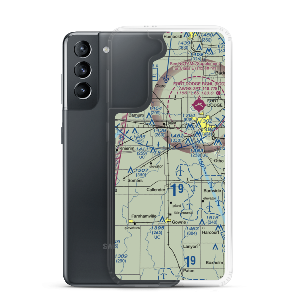 Nesler Field (IA94) VFR Sectional Samsung Case Samsung Galaxy S21 model shown
