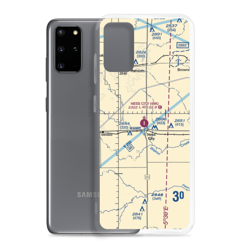 Ness City Municipal Airport (48K) VFR Sectional Samsung Case Samsung Galaxy S20 Plus model shown