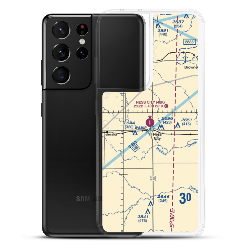 Ness City Municipal Airport (48K) VFR Sectional Samsung Case Samsung Galaxy S21 Ultra model shown