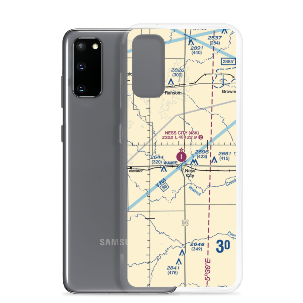 Ness City Municipal Airport (48K) VFR Sectional Samsung Case Samsung Galaxy S20 model shown