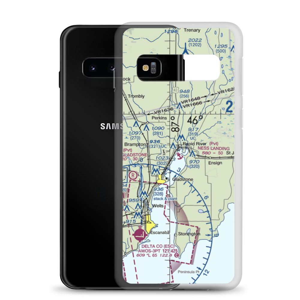 Ness Landing Seaplane Base (3MI9) VFR Sectional Samsung Case Samsung Galaxy S10 model shown