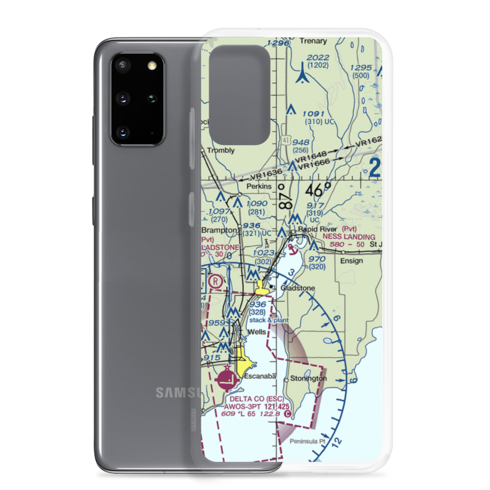 Ness Landing Seaplane Base (3MI9) VFR Sectional Samsung Case Samsung Galaxy S20 Plus model shown