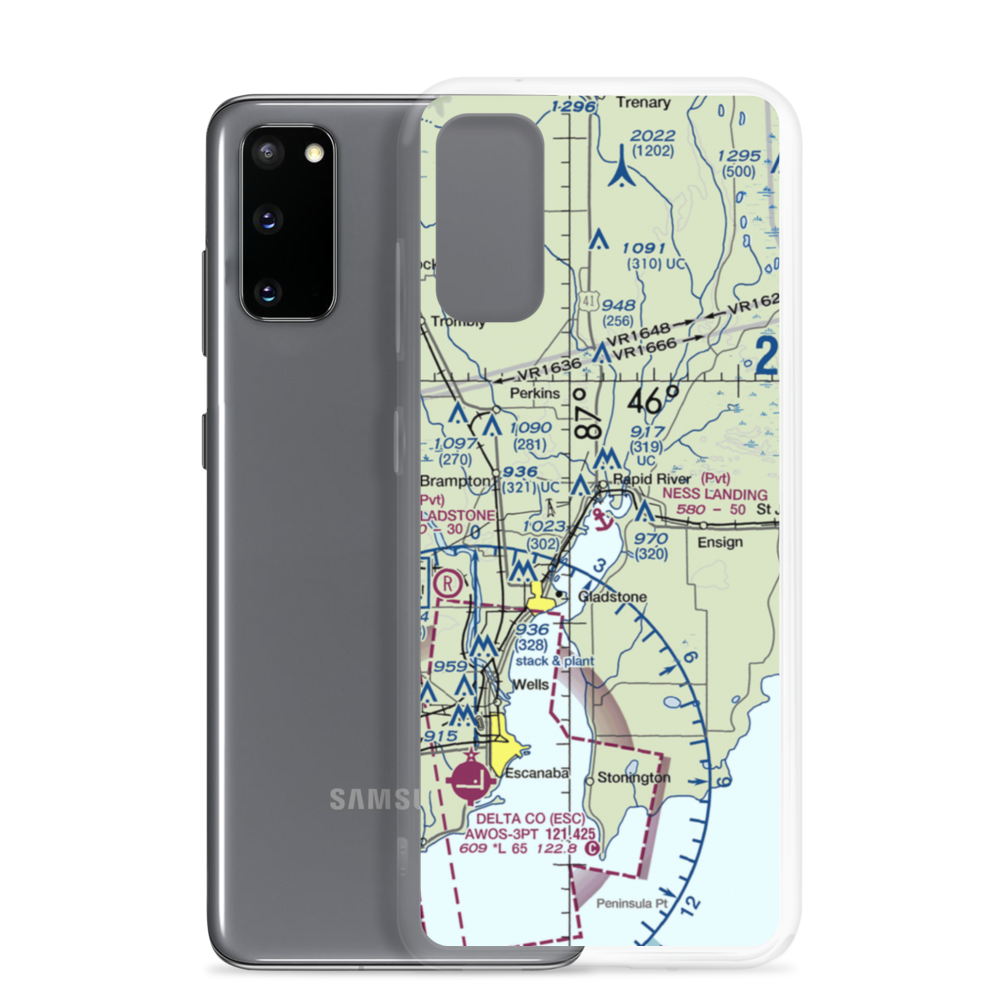 Ness Landing Seaplane Base (3MI9) VFR Sectional Samsung Case Samsung Galaxy S20 model shown