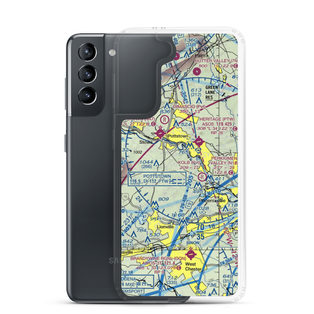 Nesspor Airport (5PA4) VFR Sectional Samsung Case Samsung Galaxy S21 model shown