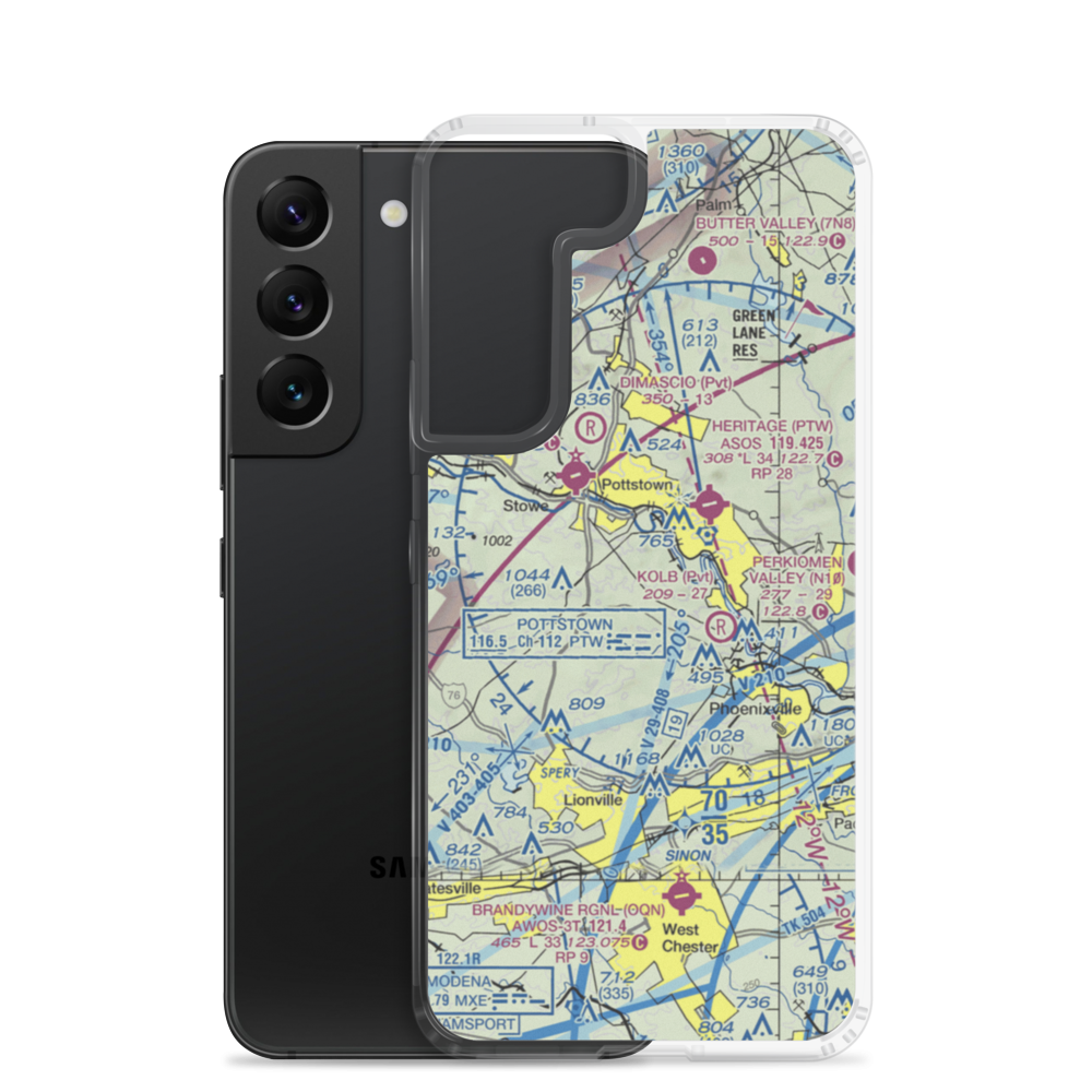 Nesspor Airport (5PA4) VFR Sectional Samsung Case Samsung Galaxy S22 model shown
