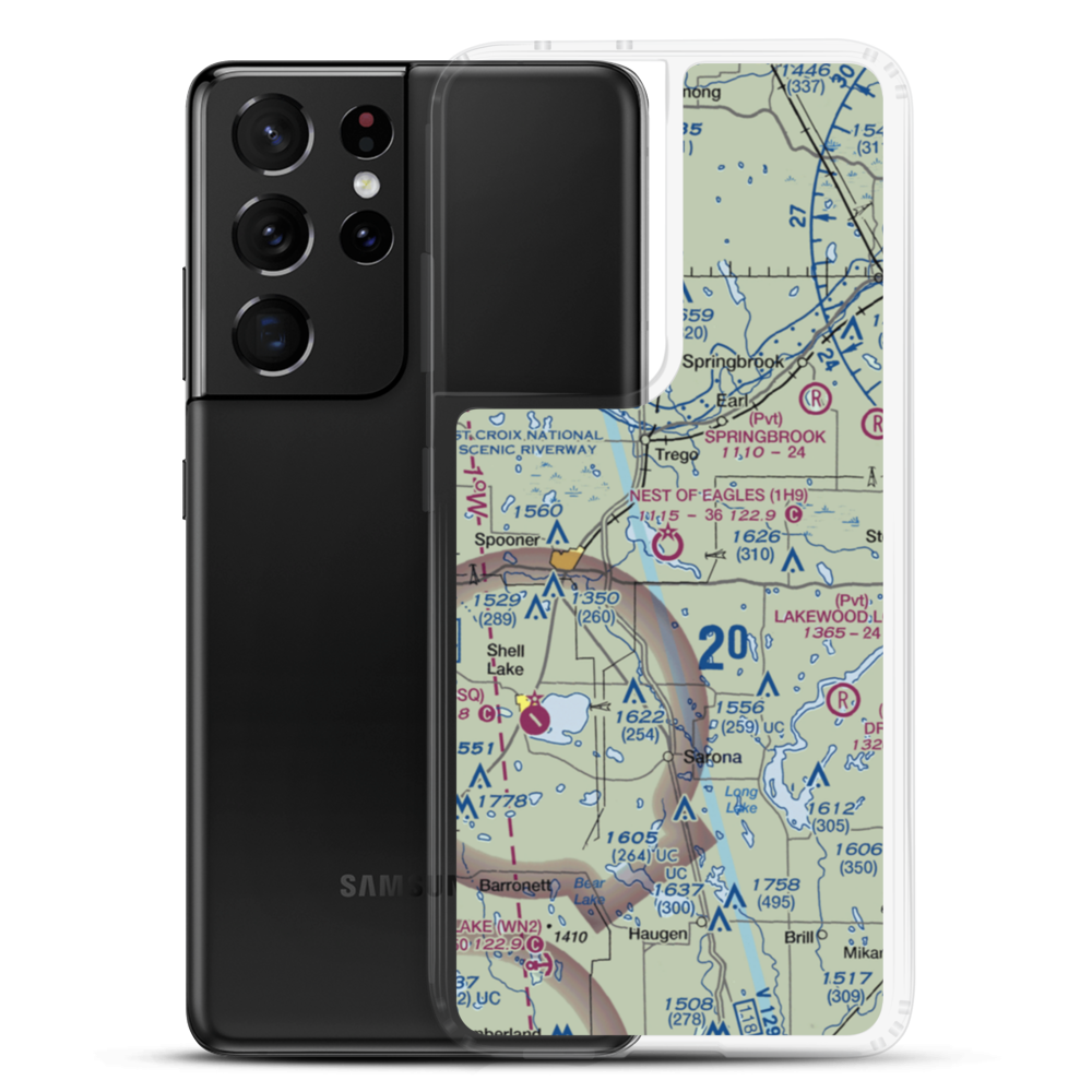 Nest of Eagles Airport (1H9) VFR Sectional Samsung Case Samsung Galaxy S21 Ultra model shown