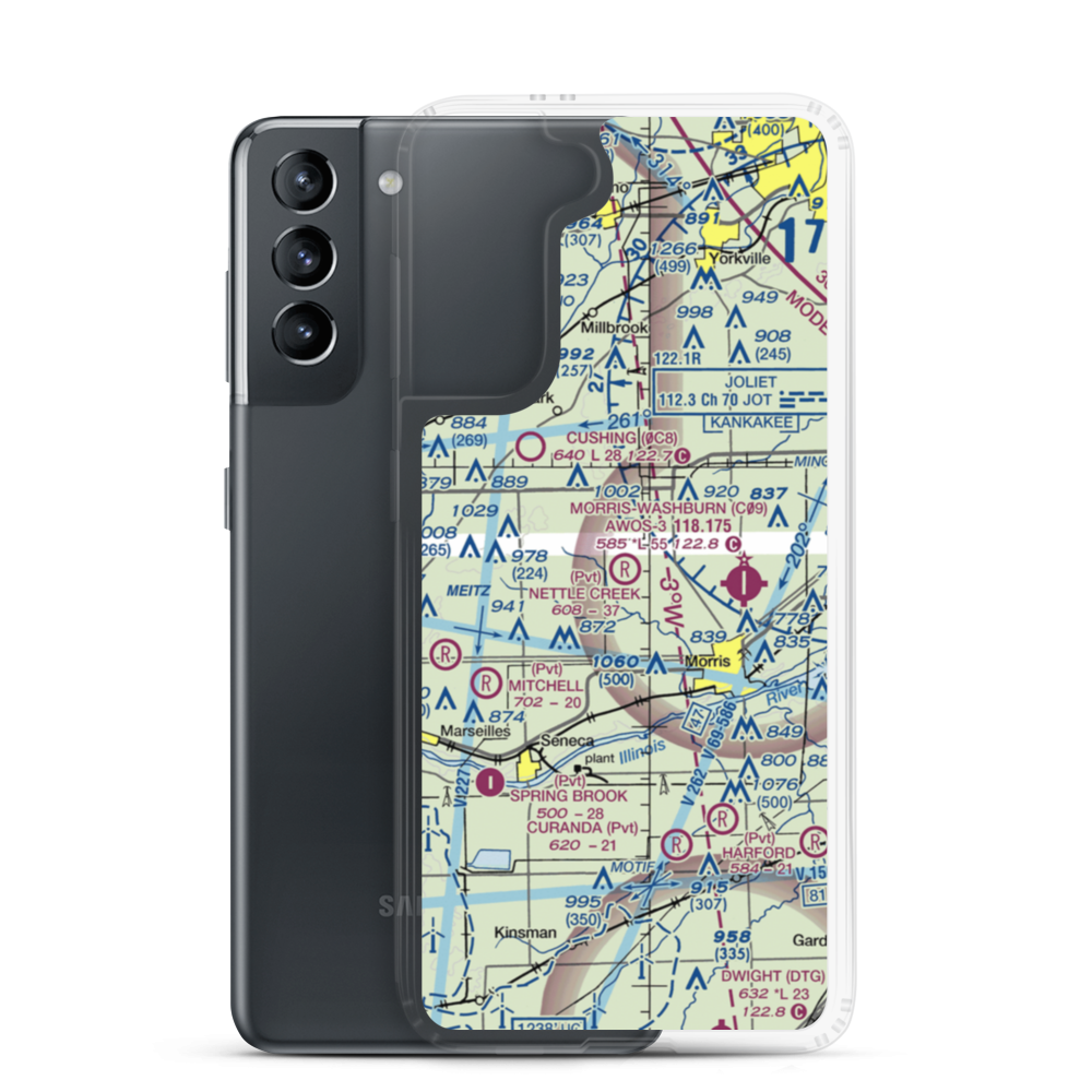 Nettle Creek Landings Airport (IL68) VFR Sectional Samsung Case Samsung Galaxy S21 model shown