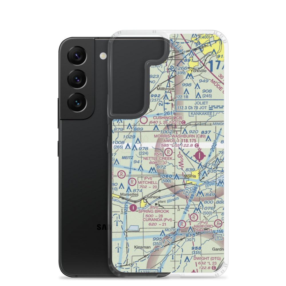 Nettle Creek Landings Airport (IL68) VFR Sectional Samsung Case Samsung Galaxy S22 model shown
