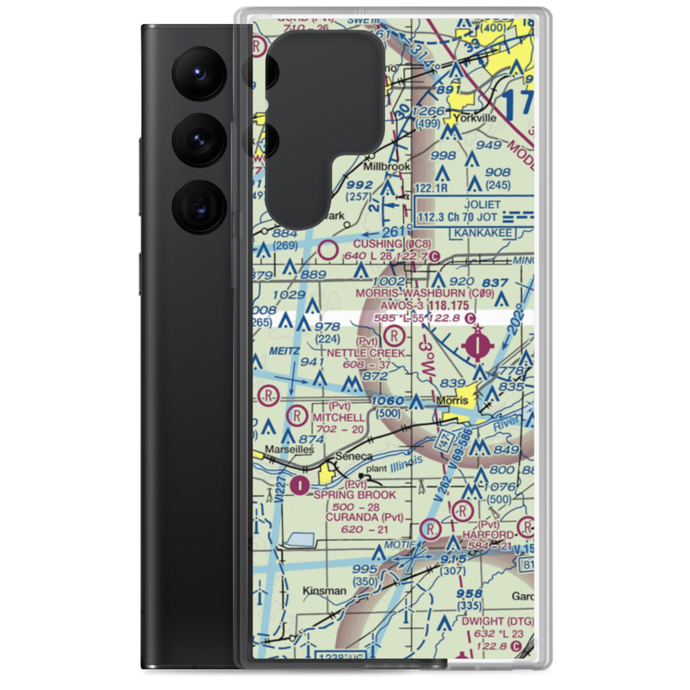 Nettle Creek Landings Airport (IL68) VFR Sectional Samsung Case Samsung Galaxy S22 Ultra model shown