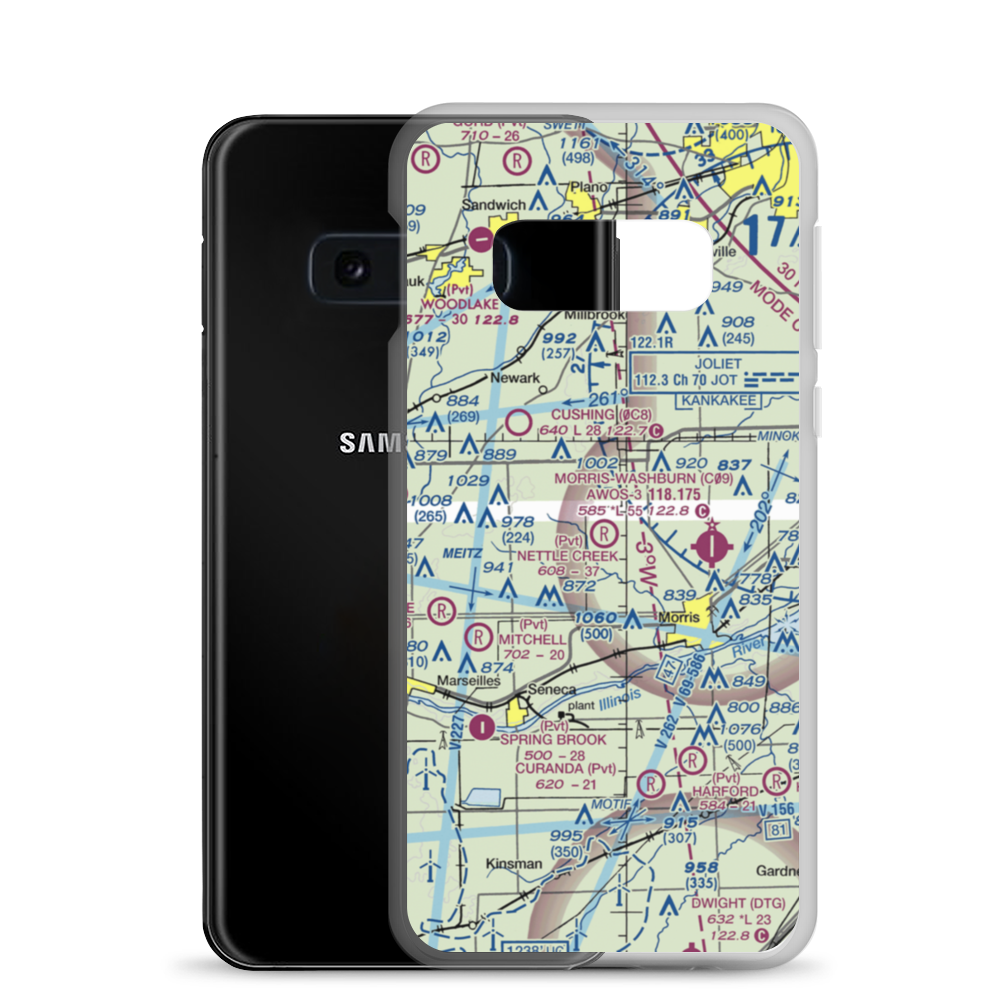 Nettle Creek Landings Airport (IL68) VFR Sectional Samsung Case Samsung Galaxy S10e model shown