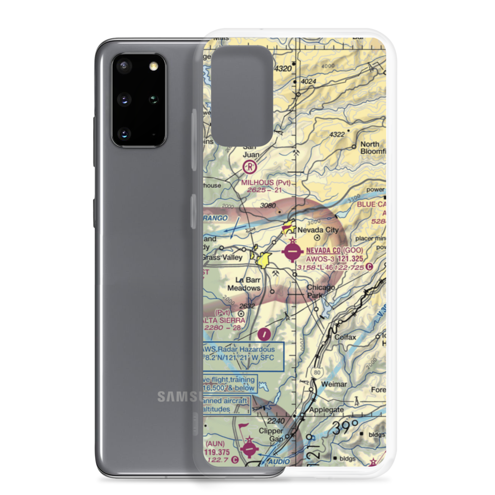 Nevada County Airport (GOO) VFR Sectional Samsung Case Samsung Galaxy S20 Plus model shown