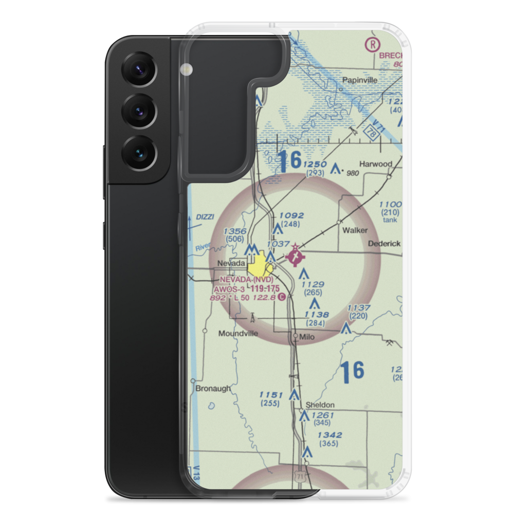 Nevada Municipal Airport (NVD) VFR Sectional Samsung Case Samsung Galaxy S22 Plus model shown