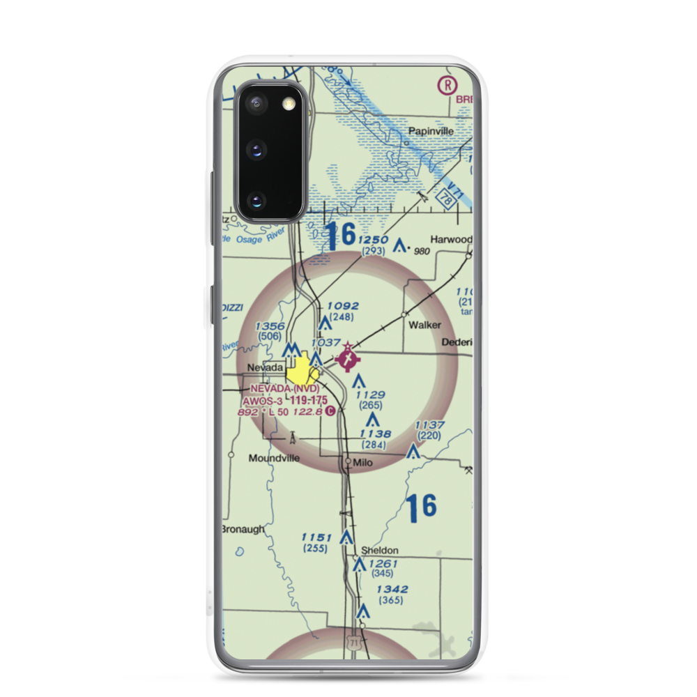 Nevada Municipal Airport (NVD) VFR Sectional Samsung Case Samsung Galaxy S20 model shown