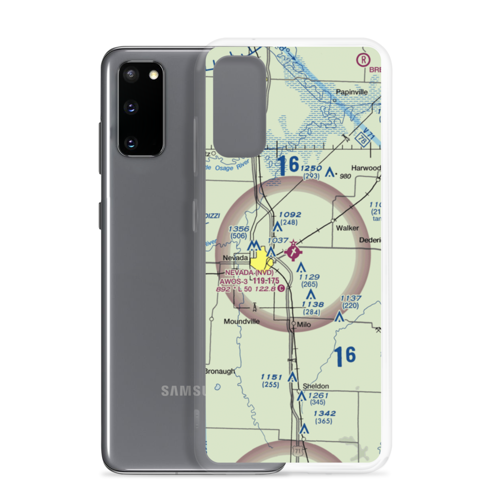 Nevada Municipal Airport (NVD) VFR Sectional Samsung Case Samsung Galaxy S20 model shown