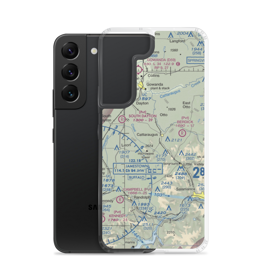 Neverland Airport (NY76) VFR Sectional Samsung Case Samsung Galaxy S22 model shown