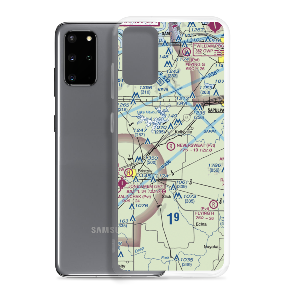 Neversweat Airport (1OK0) VFR Sectional Samsung Case Samsung Galaxy S20 Plus model shown