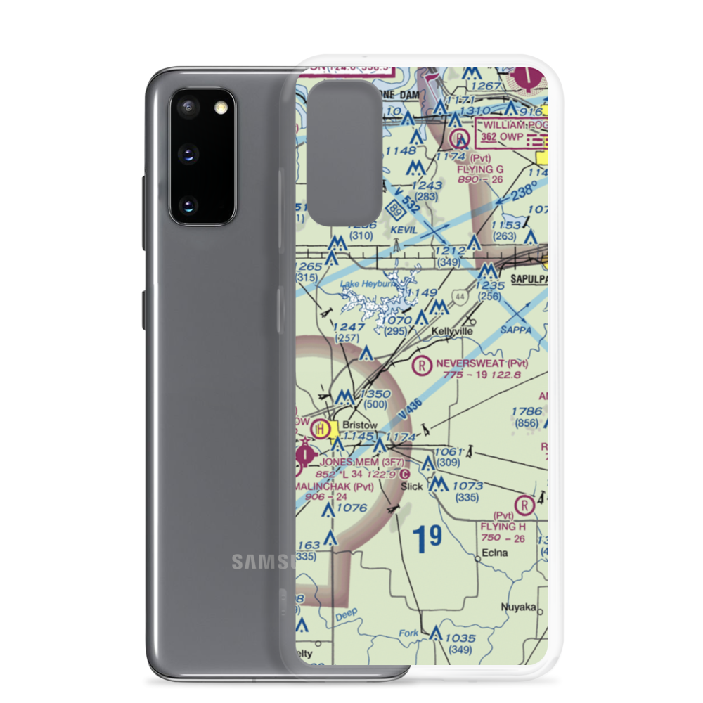 Neversweat Airport (1OK0) VFR Sectional Samsung Case Samsung Galaxy S20 model shown