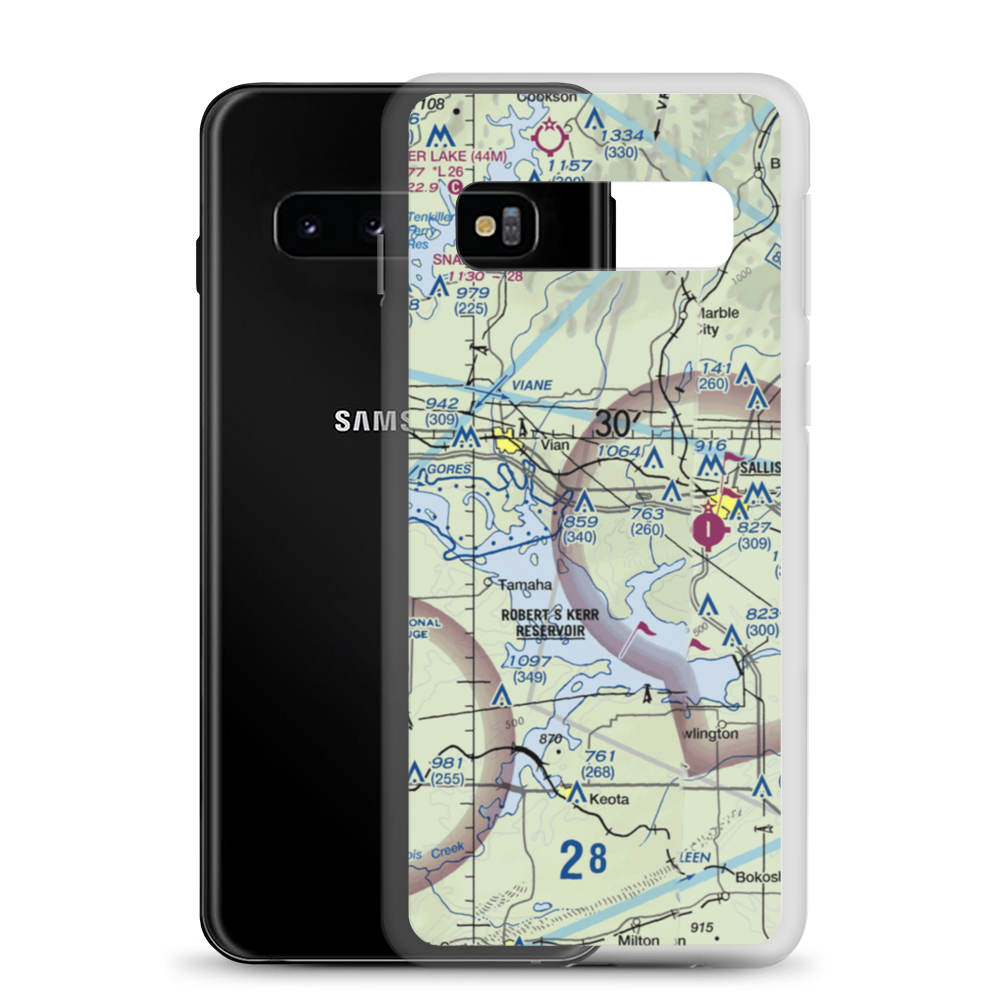 Neversweat Too Airport (89OK) VFR Sectional Samsung Case Samsung Galaxy S10 model shown