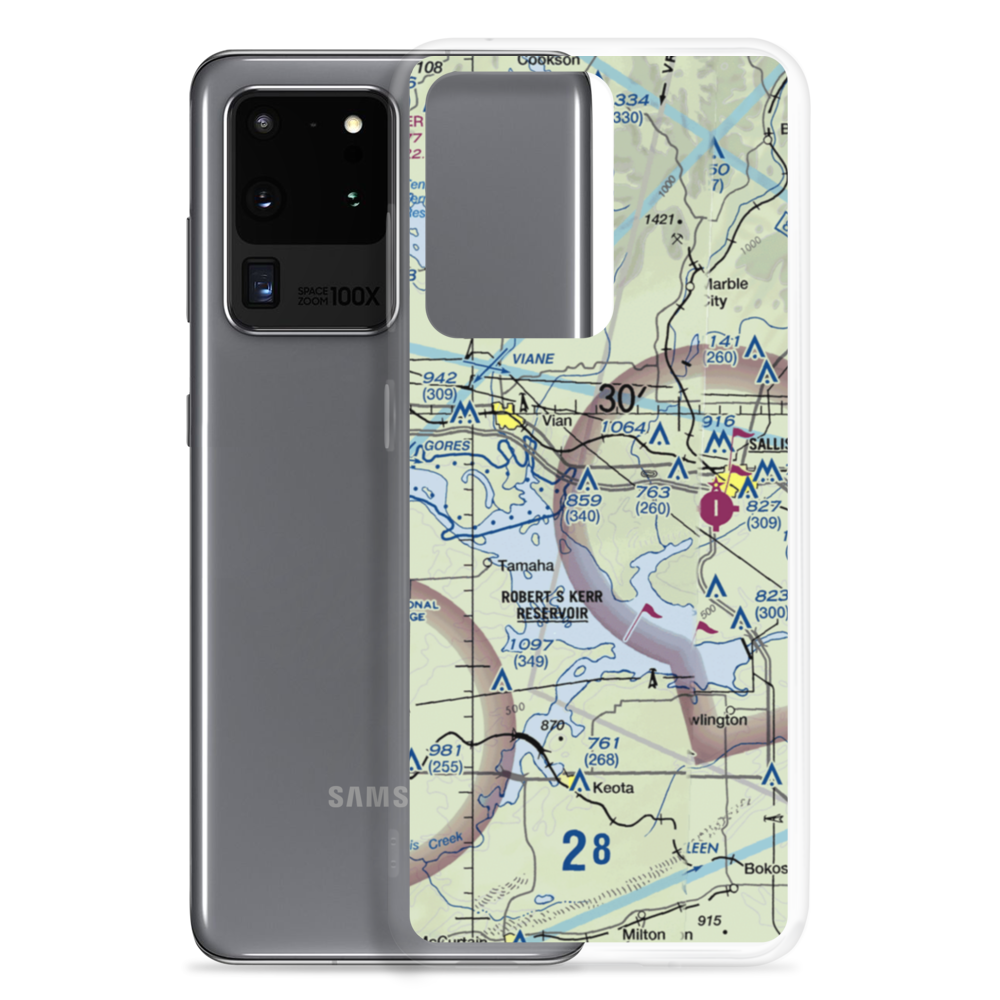 Neversweat Too Airport (89OK) VFR Sectional Samsung Case Samsung Galaxy S20 Ultra model shown