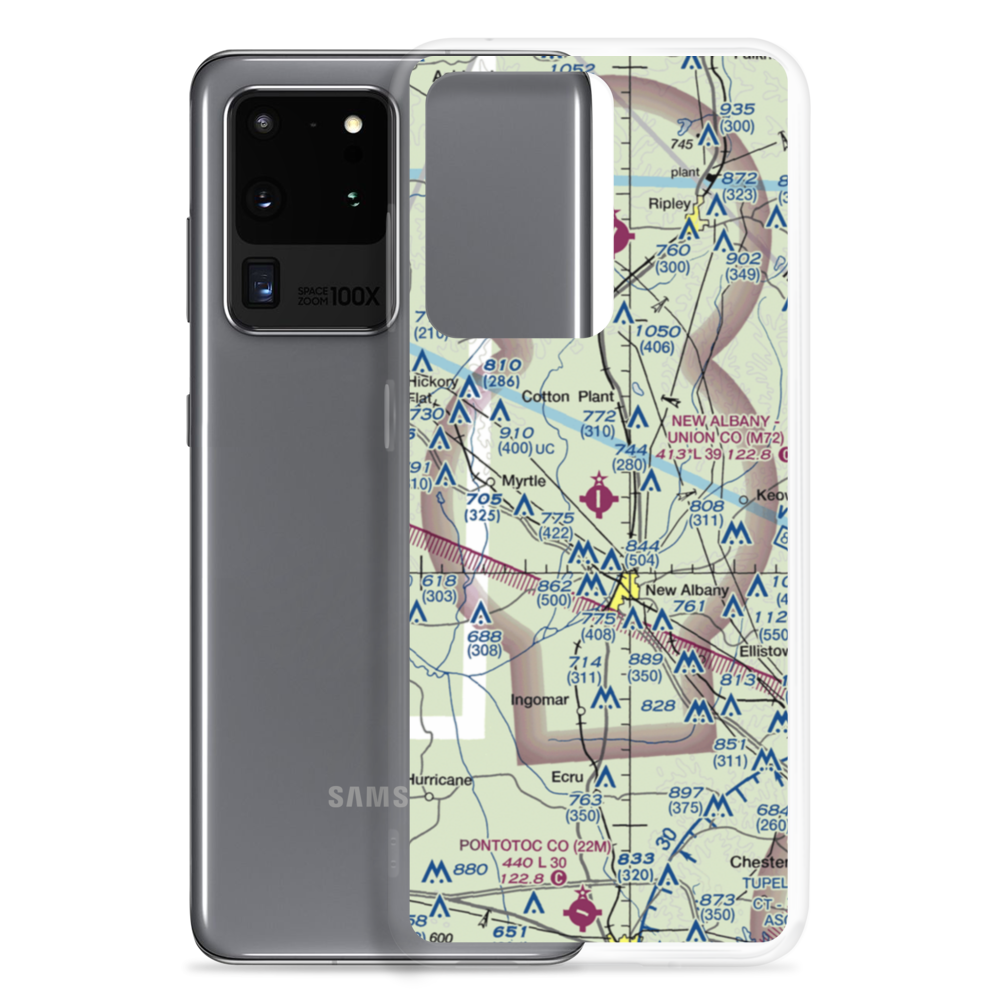 New Albany Union County Airport (M72) VFR Sectional Samsung Case Samsung Galaxy S20 Ultra model shown