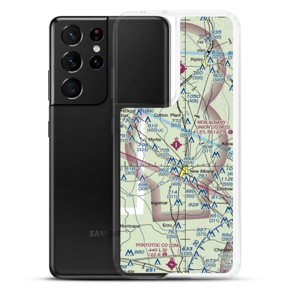 New Albany Union County Airport (M72) VFR Sectional Samsung Case Samsung Galaxy S21 Ultra model shown