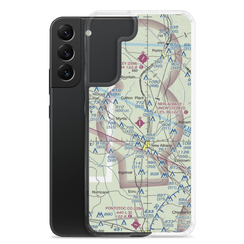 New Albany Union County Airport (M72) VFR Sectional Samsung Case Samsung Galaxy S22 Plus model shown