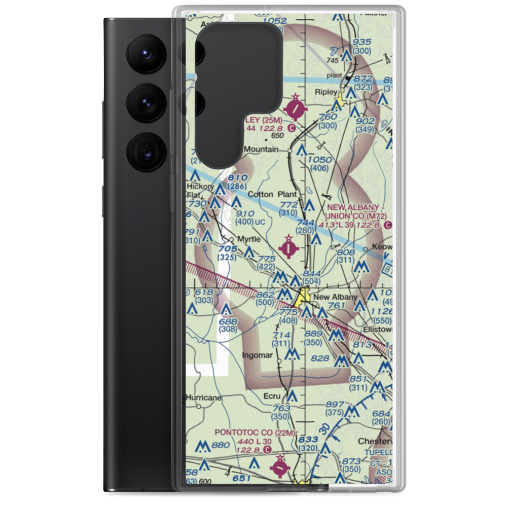 New Albany Union County Airport (M72) VFR Sectional Samsung Case Samsung Galaxy S22 Ultra model shown