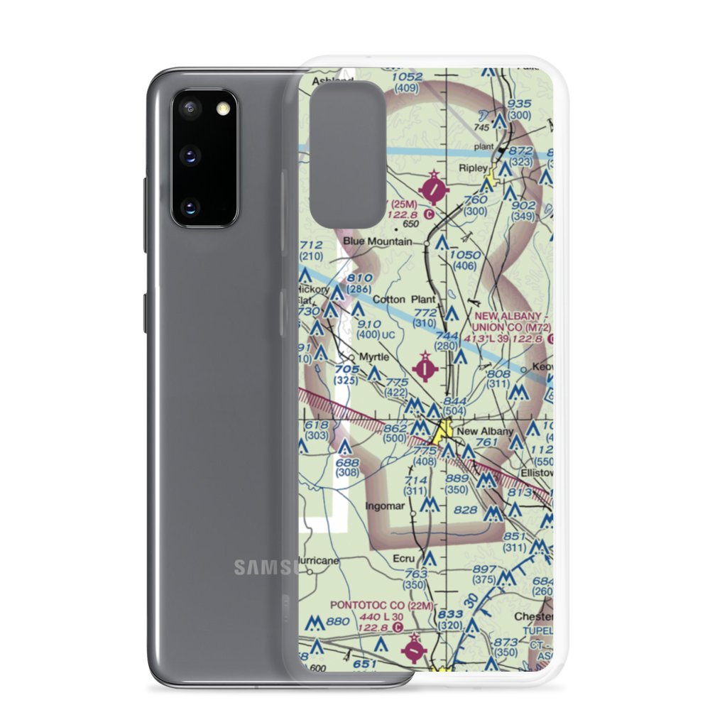 New Albany Union County Airport (M72) VFR Sectional Samsung Case Samsung Galaxy S20 model shown