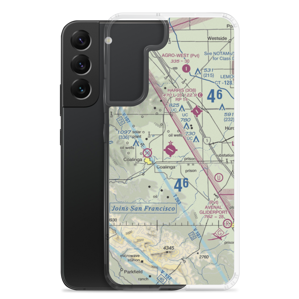 New Coalinga Municipal Airport (C80) VFR Sectional Samsung Case Samsung Galaxy S22 Plus model shown