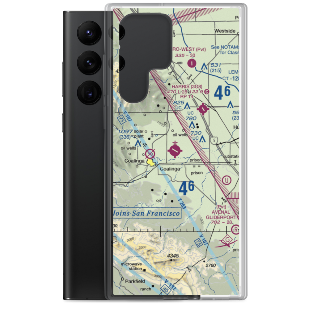 New Coalinga Municipal Airport (C80) VFR Sectional Samsung Case Samsung Galaxy S22 Ultra model shown