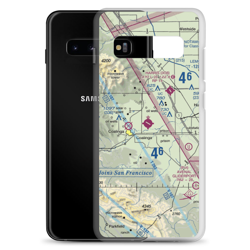 New Coalinga Municipal Airport (C80) VFR Sectional Samsung Case Samsung Galaxy S10+ model shown