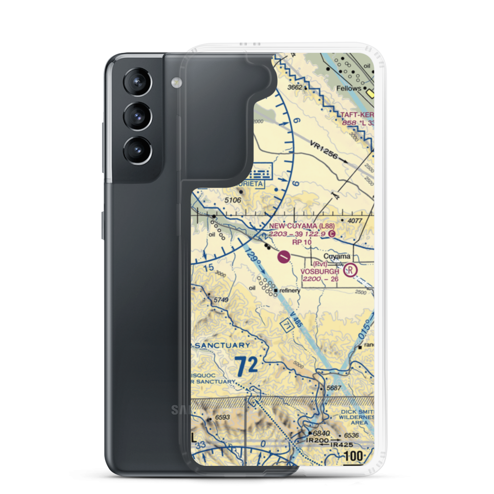 New Cuyama Airport (L88) VFR Sectional Samsung Case Samsung Galaxy S21 model shown