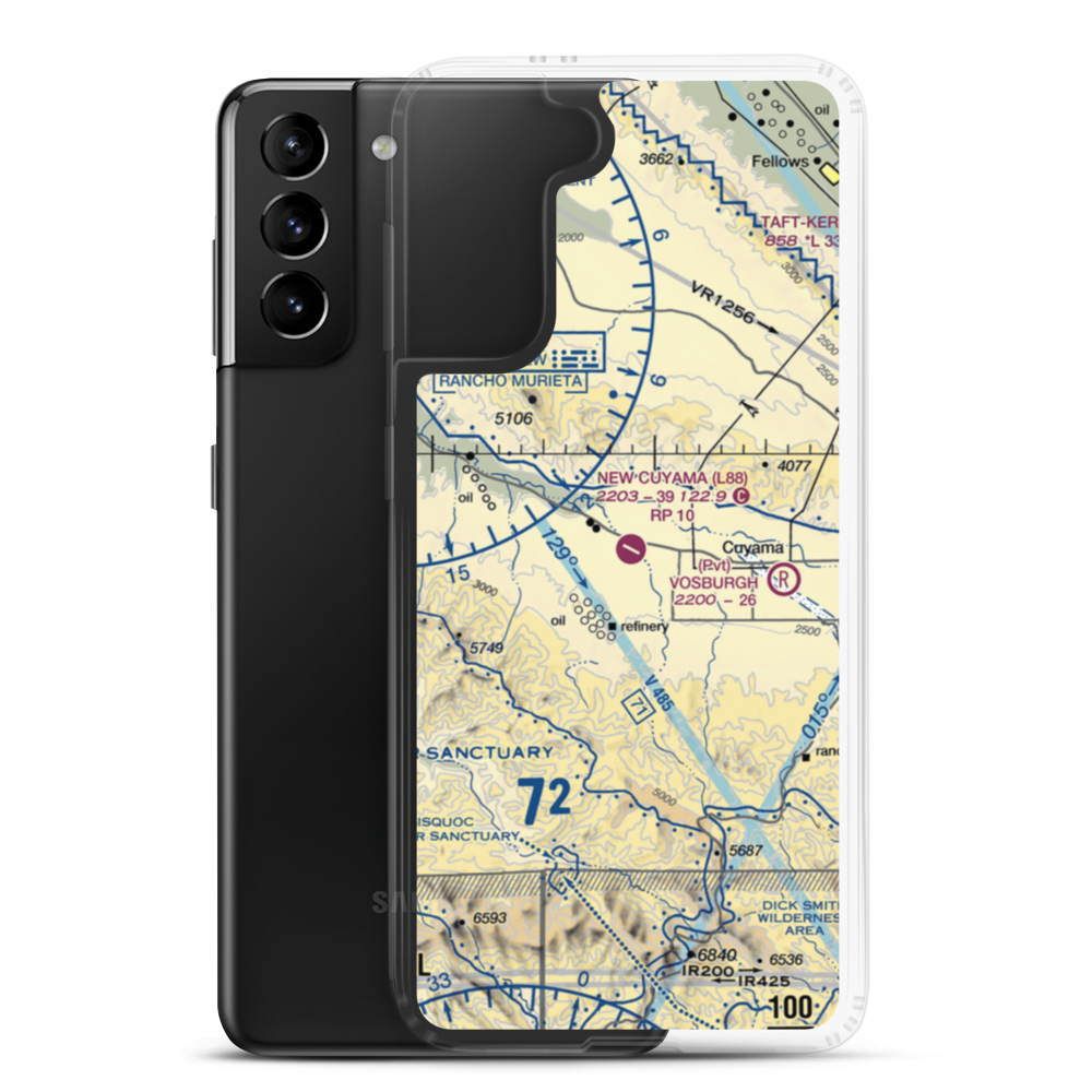 New Cuyama Airport (L88) VFR Sectional Samsung Case Samsung Galaxy S21 Plus model shown