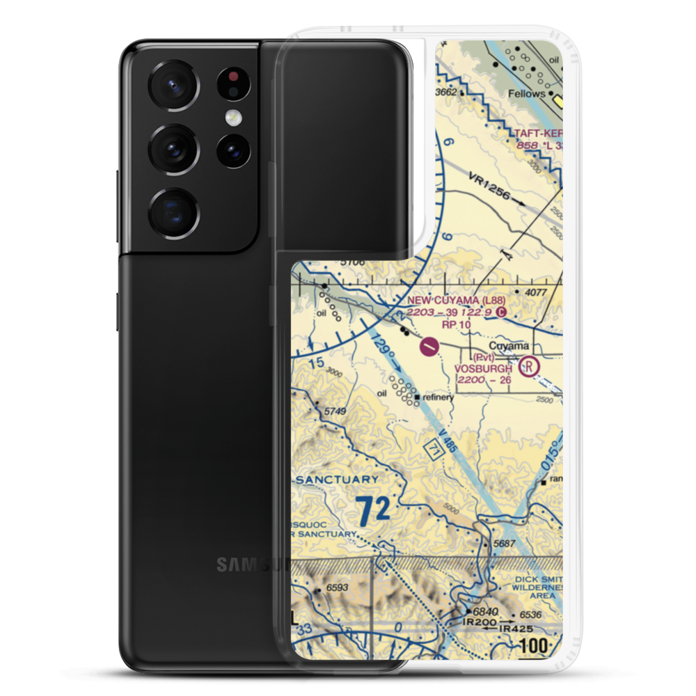 New Cuyama Airport (L88) VFR Sectional Samsung Case Samsung Galaxy S21 Ultra model shown