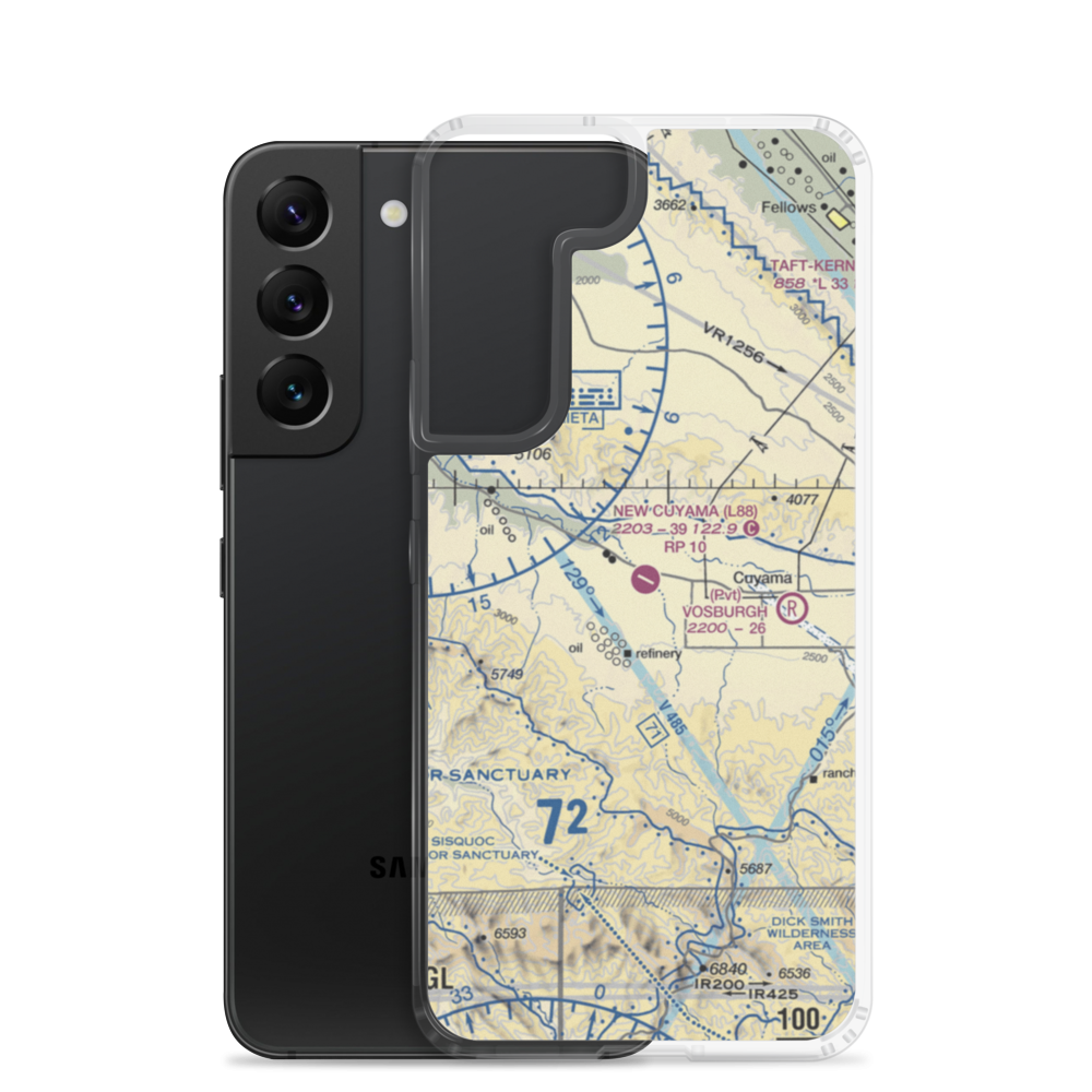 New Cuyama Airport (L88) VFR Sectional Samsung Case Samsung Galaxy S22 model shown